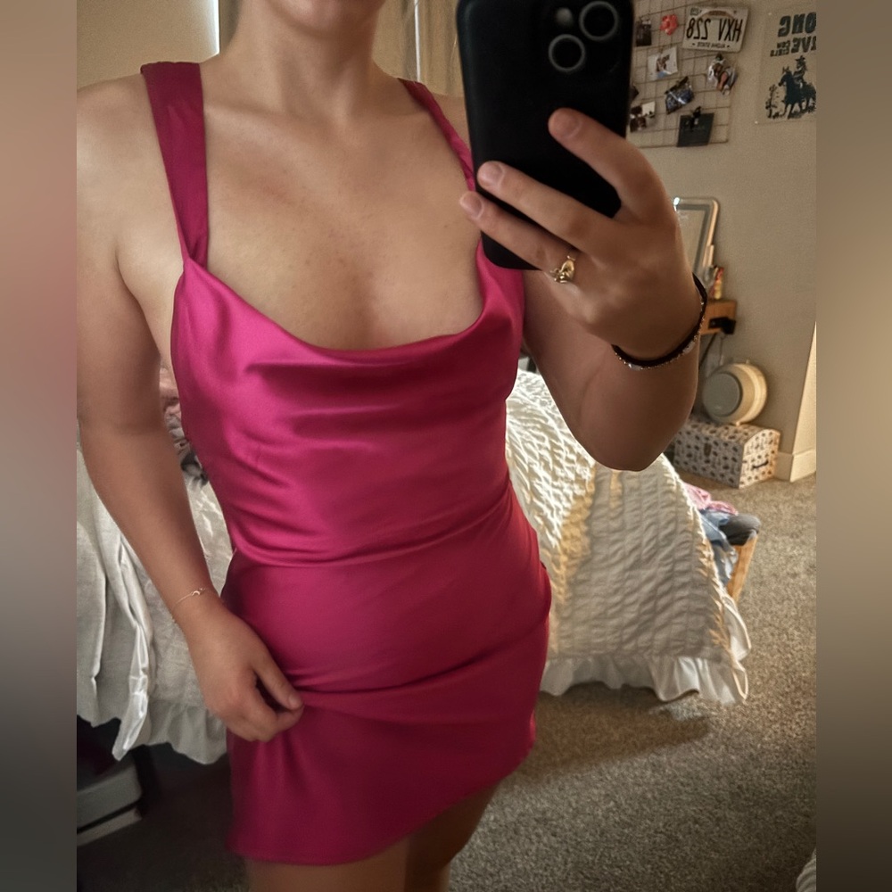 Chic Backless Pink Dress